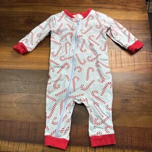Cecil And Lou Christmas Pajama One Piece Blue with Candy Canes Size 6months